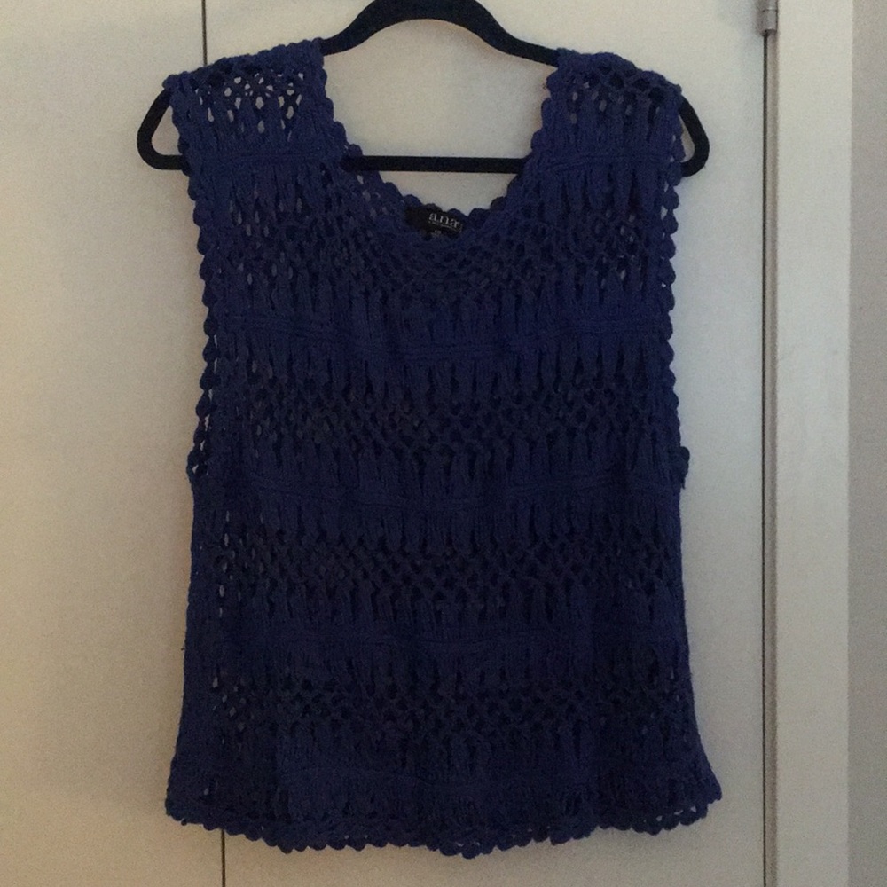 Navy Blue Knit Top